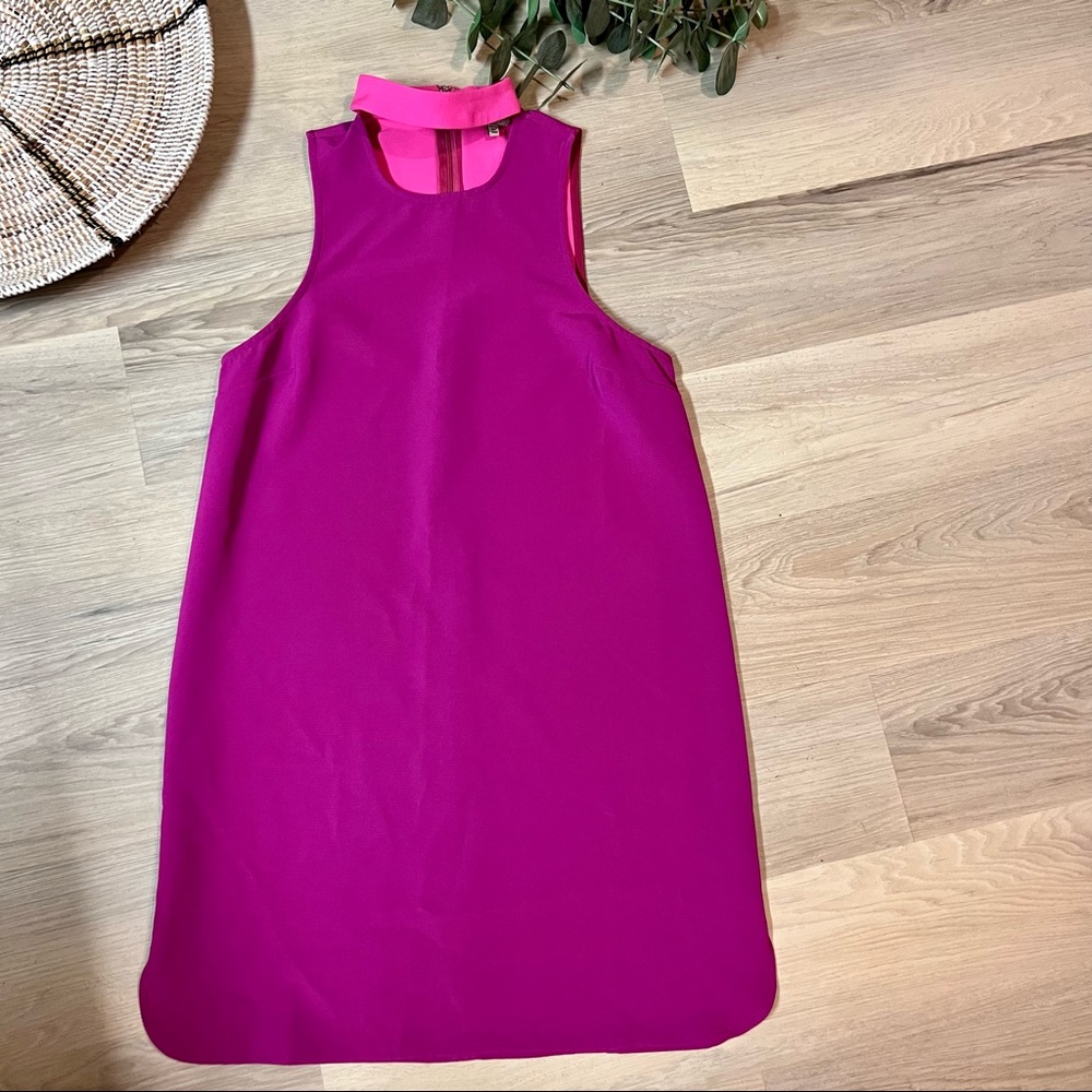 Tobi Fuchsia high choker neck shift dress size XS